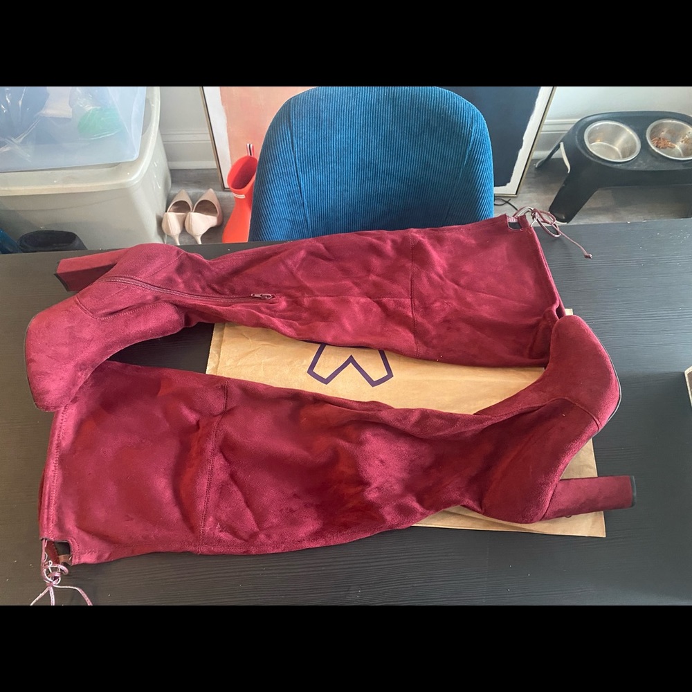 Burgundy Over The Knee WW Boots